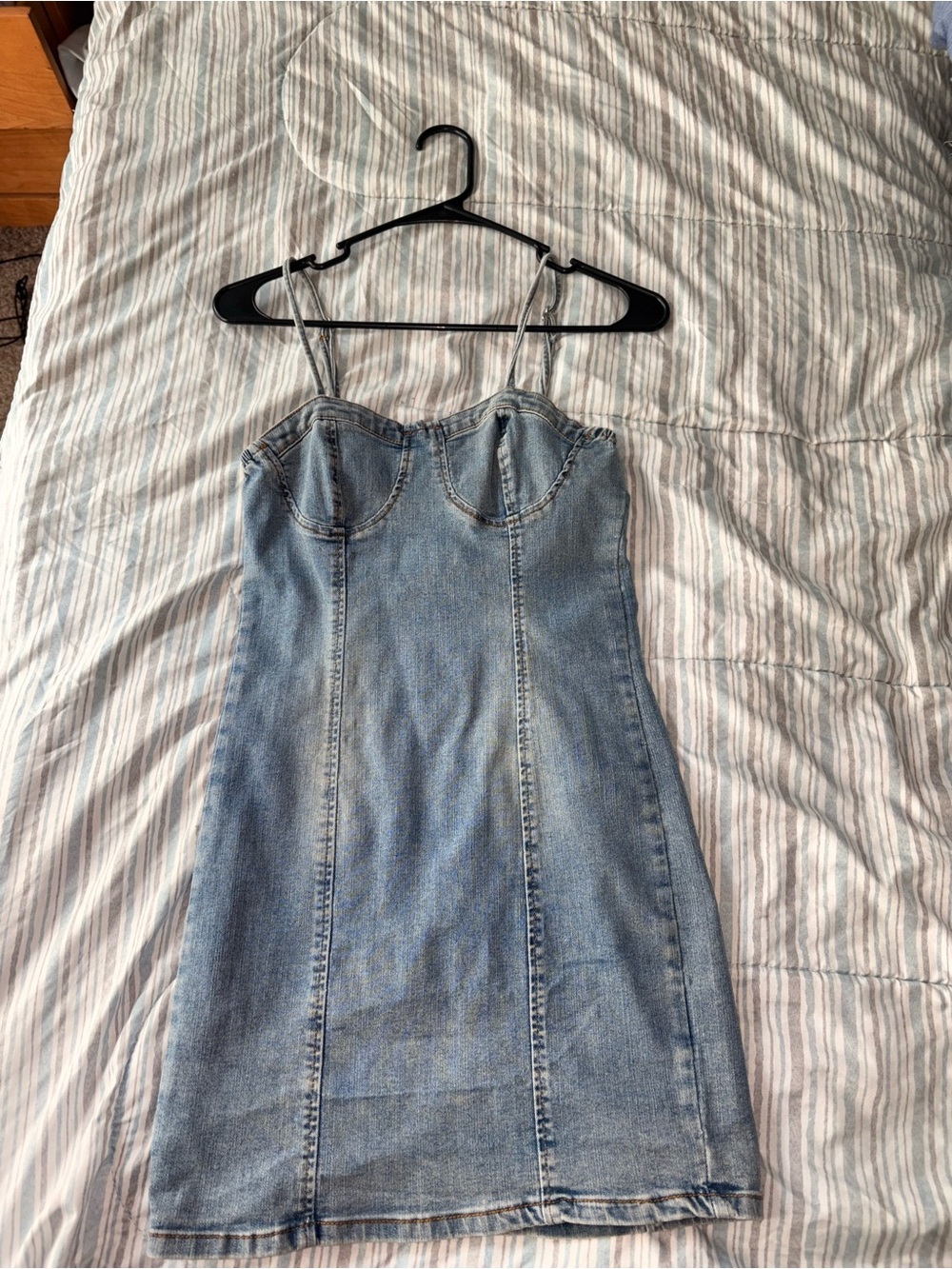 Light Blue Denim Dress with Spaghetti Straps